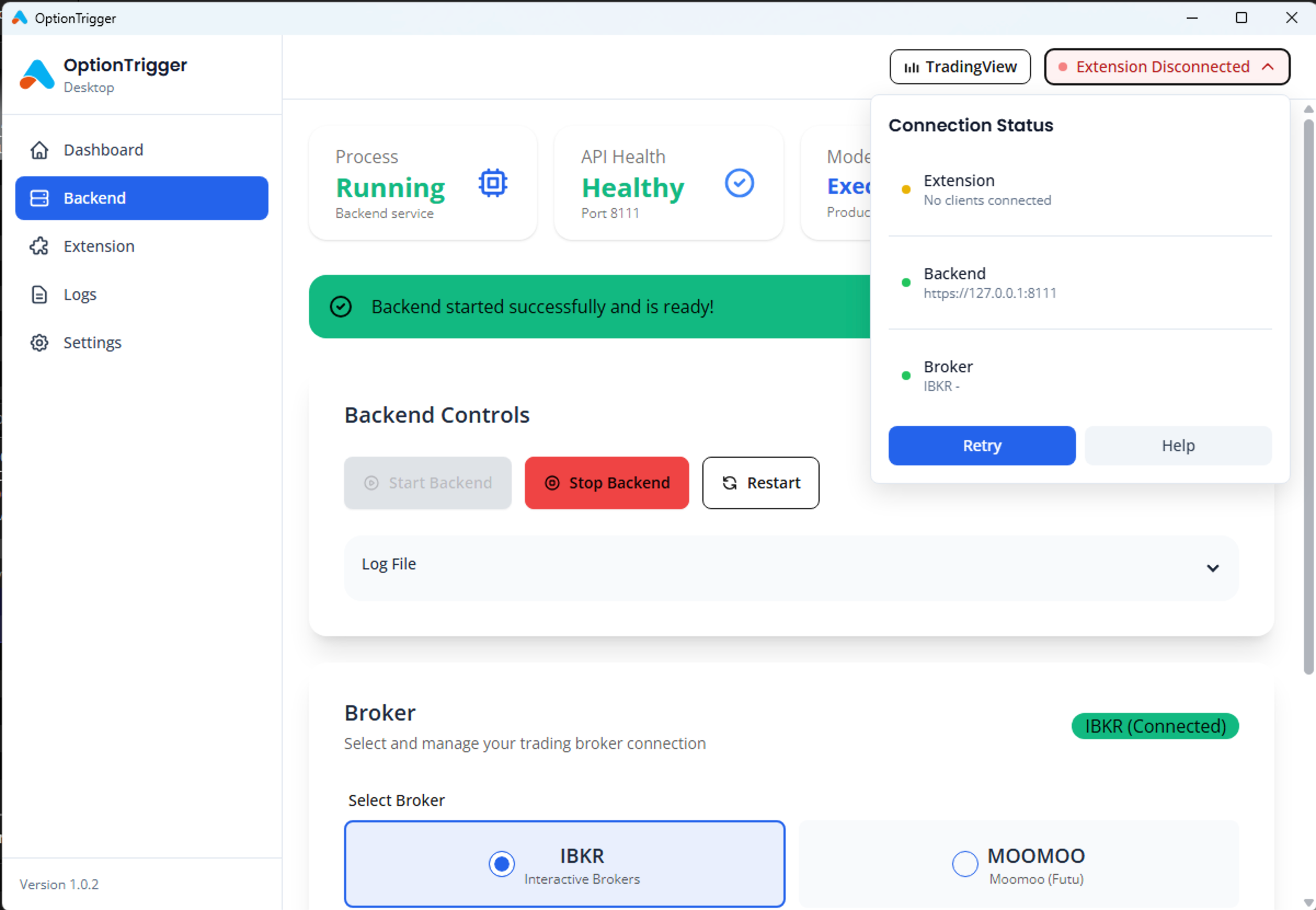 Backend Connected