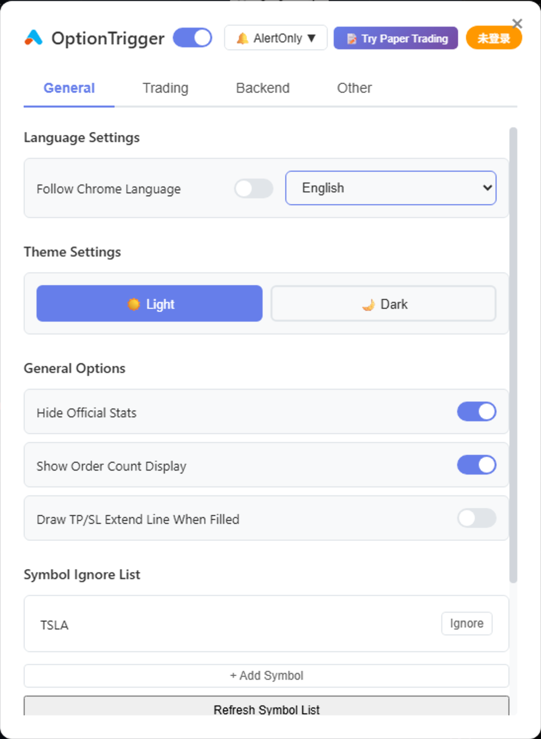 Global Settings - General
