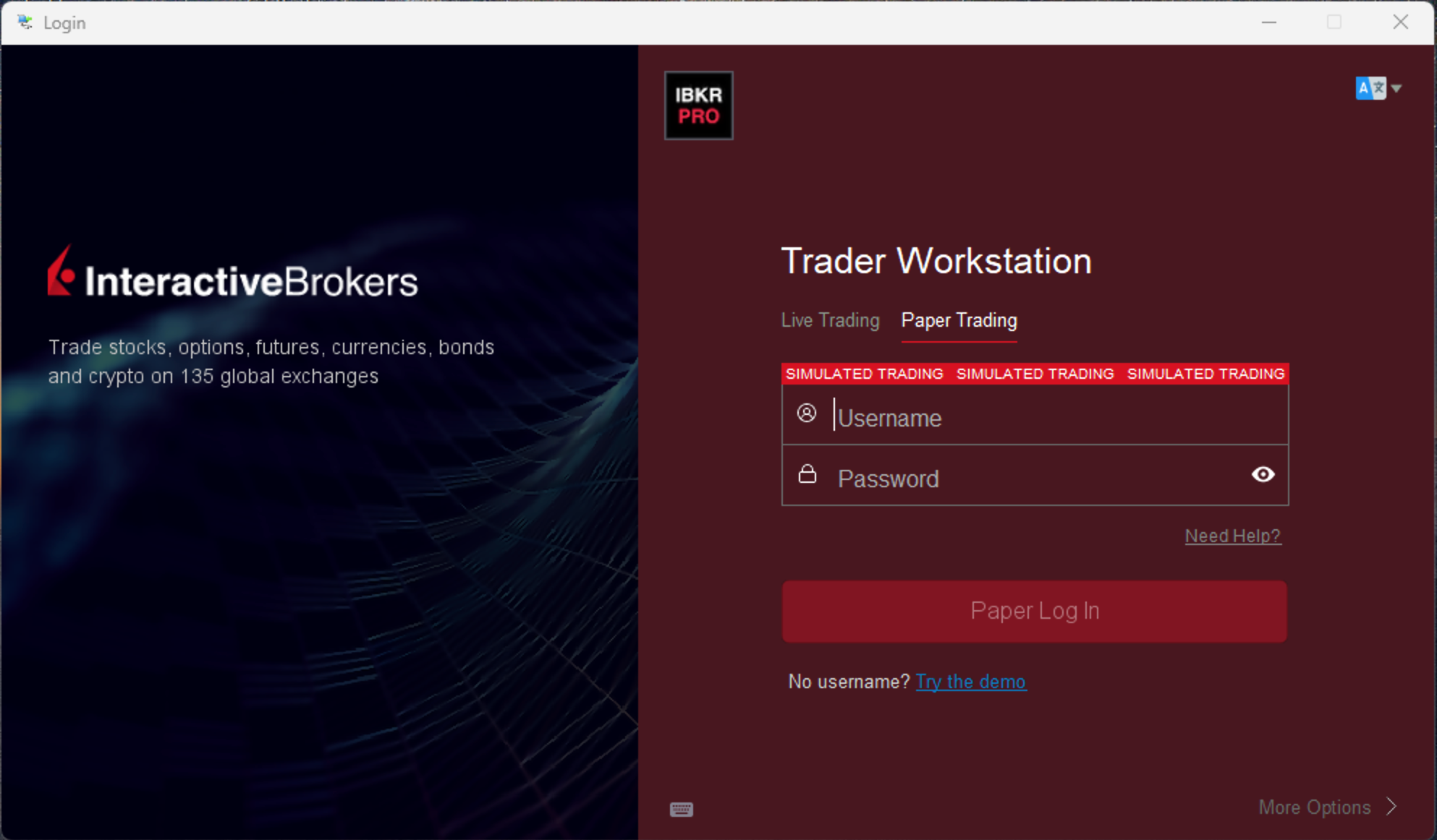 Login to TWS