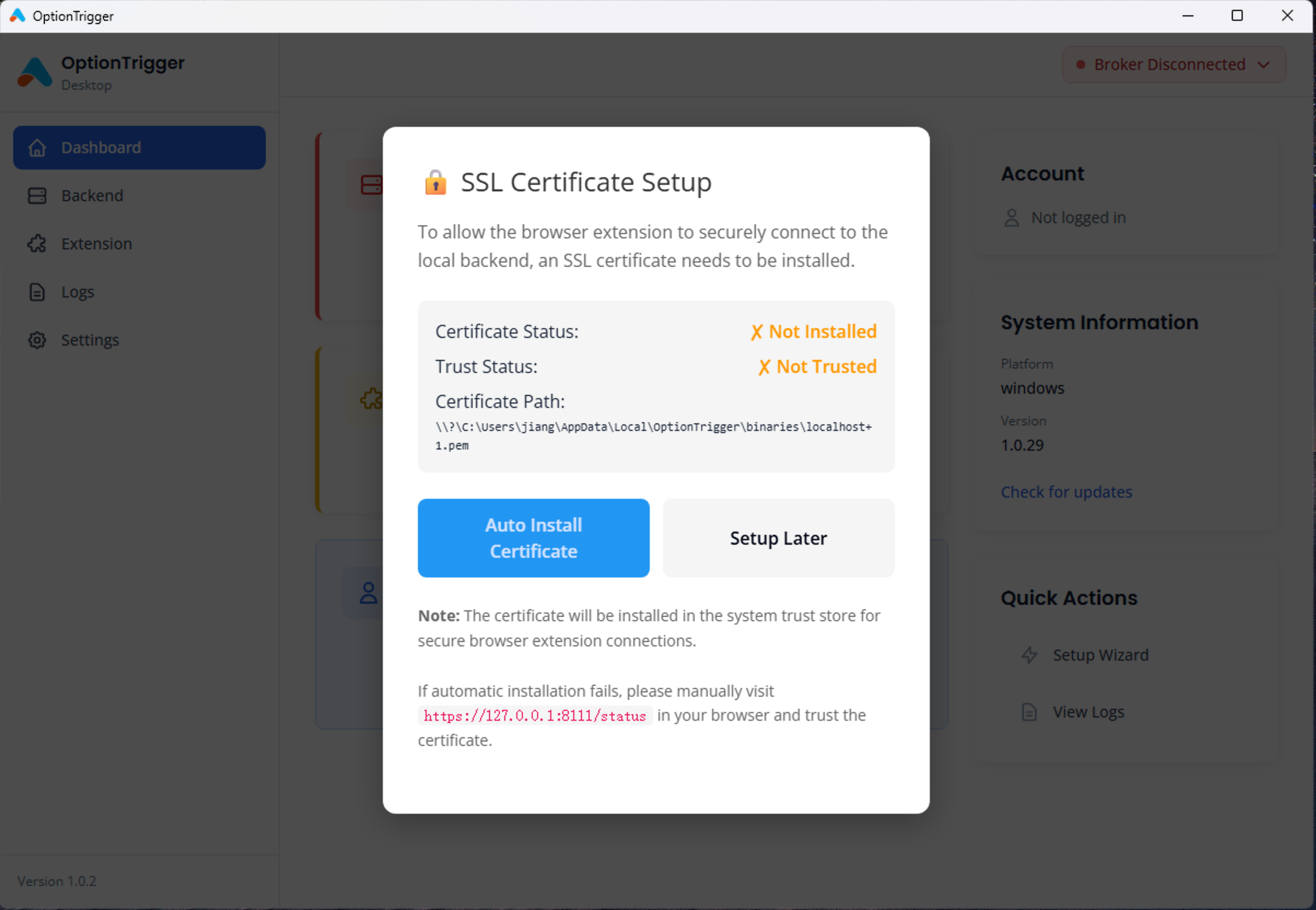 Install SSL Certificate